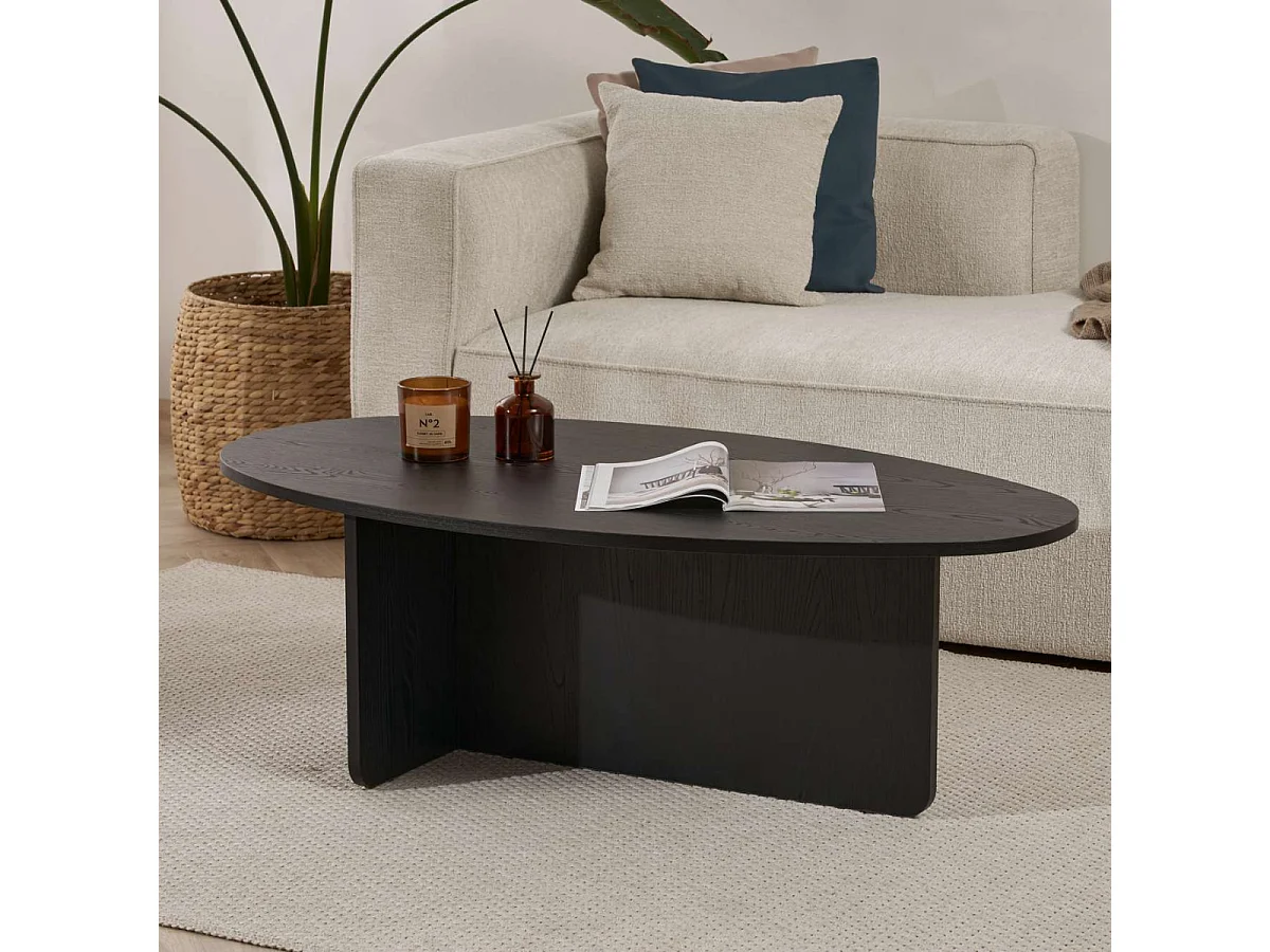 Table basse avec plateau ovale L125 cm - ANNA