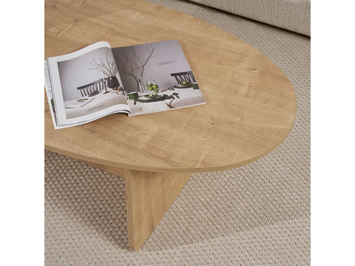 Couchtisch mit ovaler Platte L125 cm - ANNA