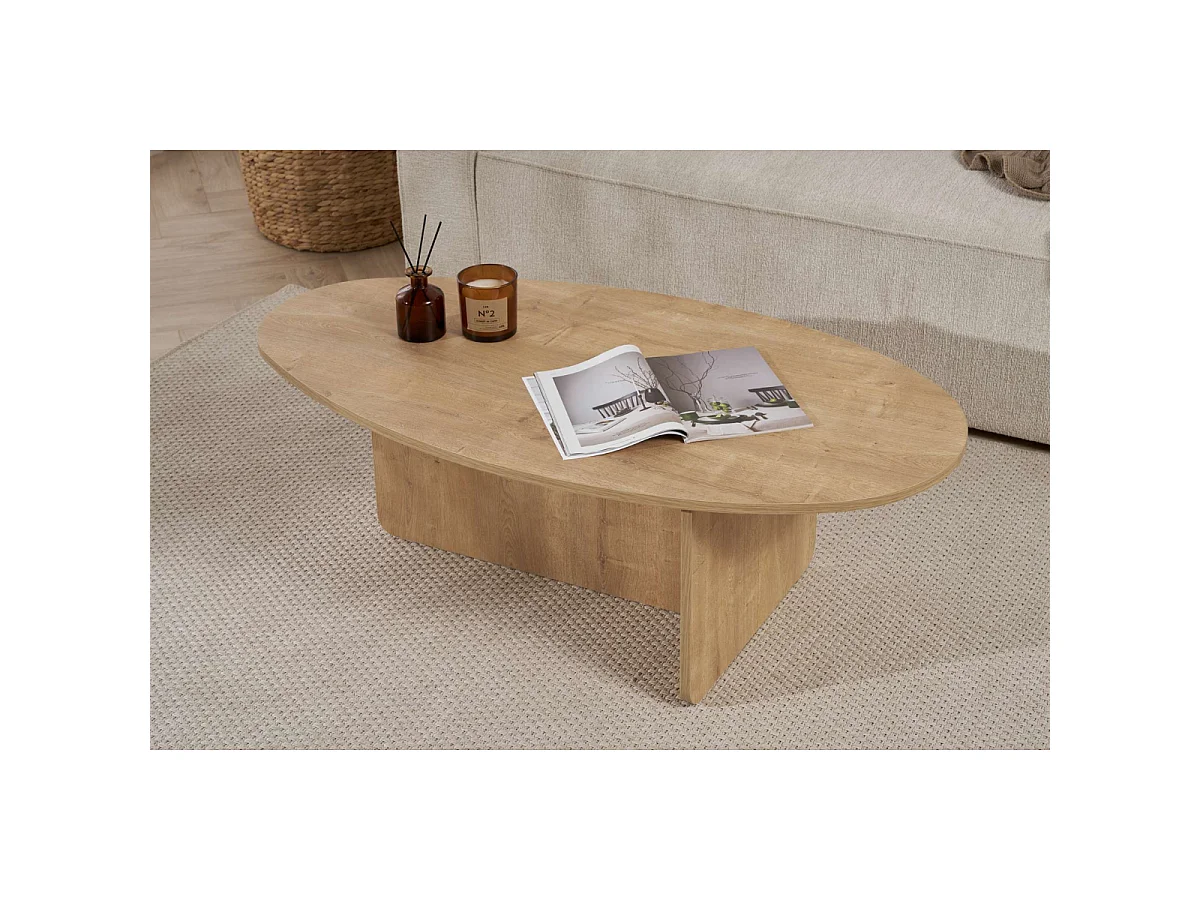 Tavolino con piano ovale L125 cm - ANNA