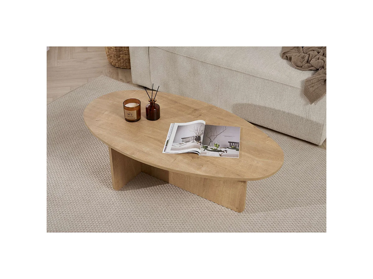 Tavolino con piano ovale L125 cm - ANNA