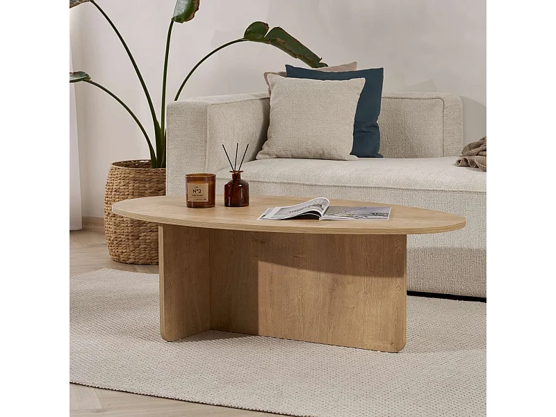 Couchtisch mit ovaler Platte L125 cm - ANNA