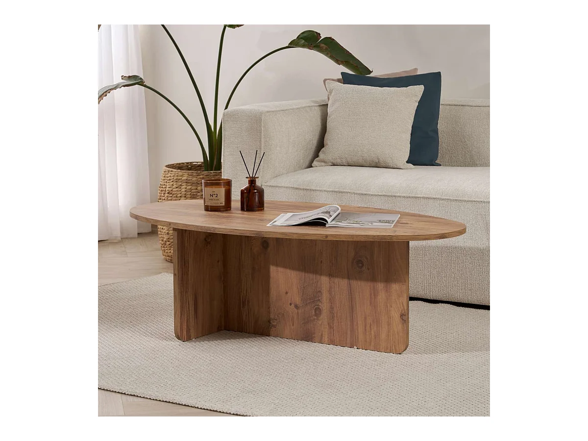 Couchtisch mit ovaler Platte L125 cm - ANNA