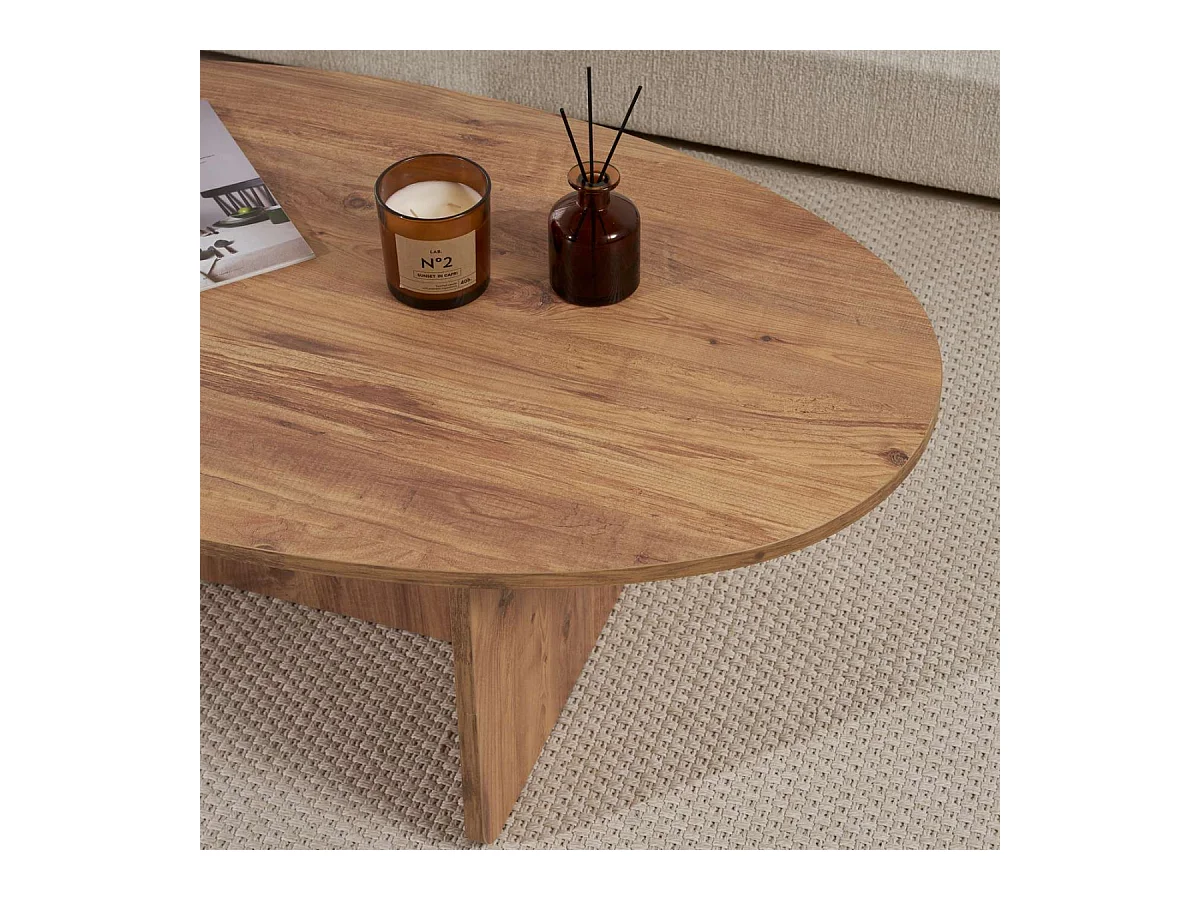 Couchtisch mit ovaler Platte L125 cm - ANNA