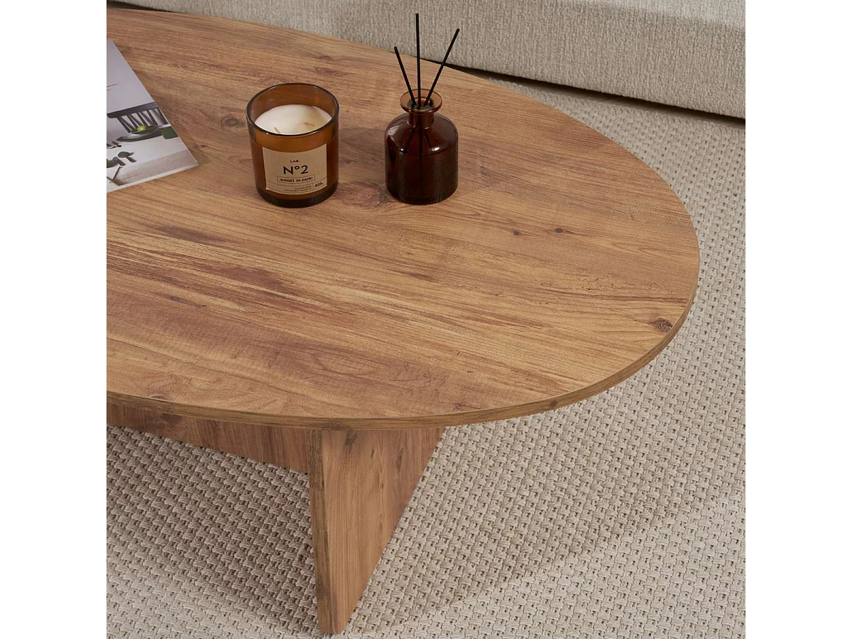 Table basse avec plateau ovale L125 cm - ANNA