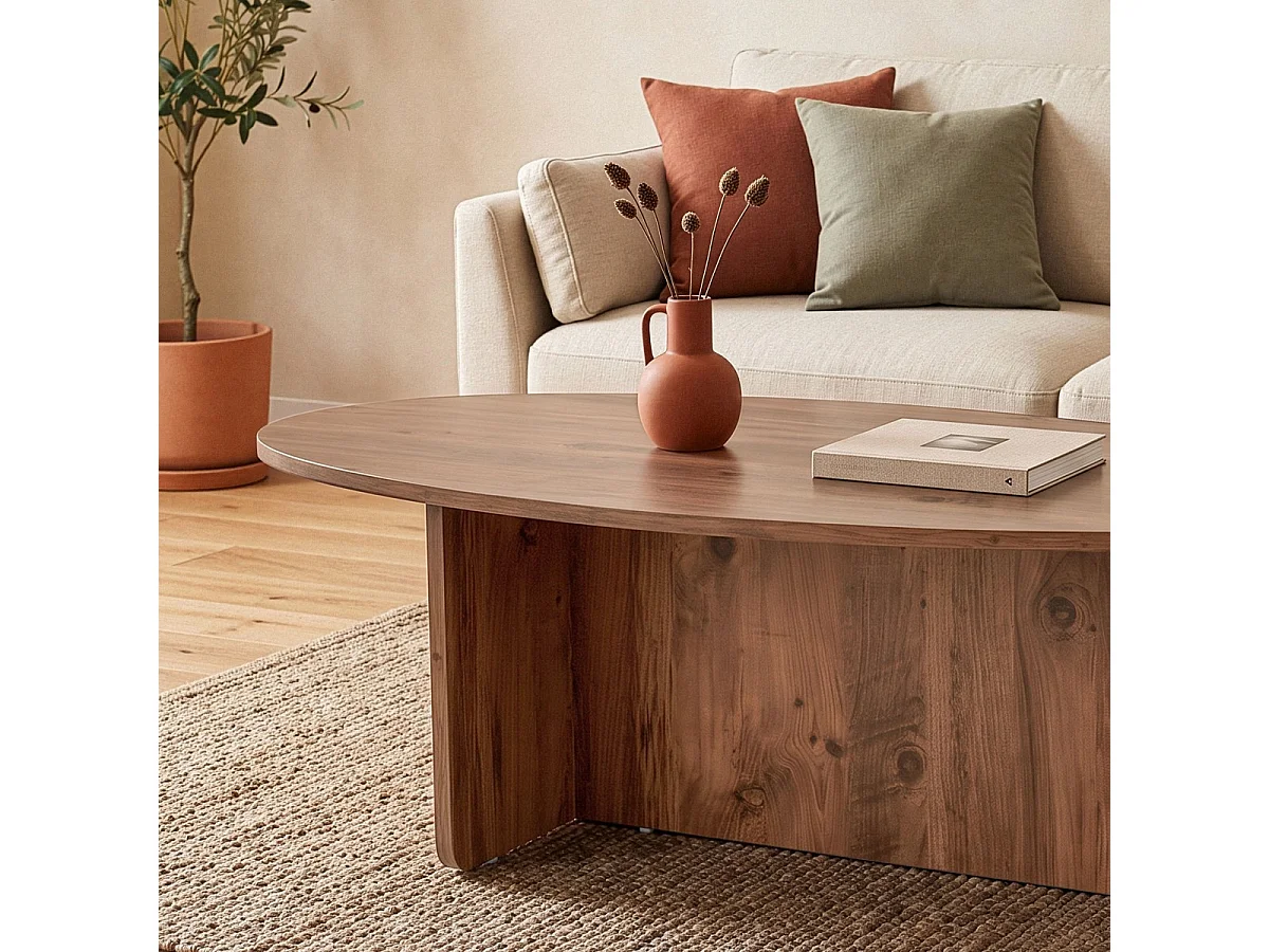 Table basse avec plateau ovale L120 cm - ANNA