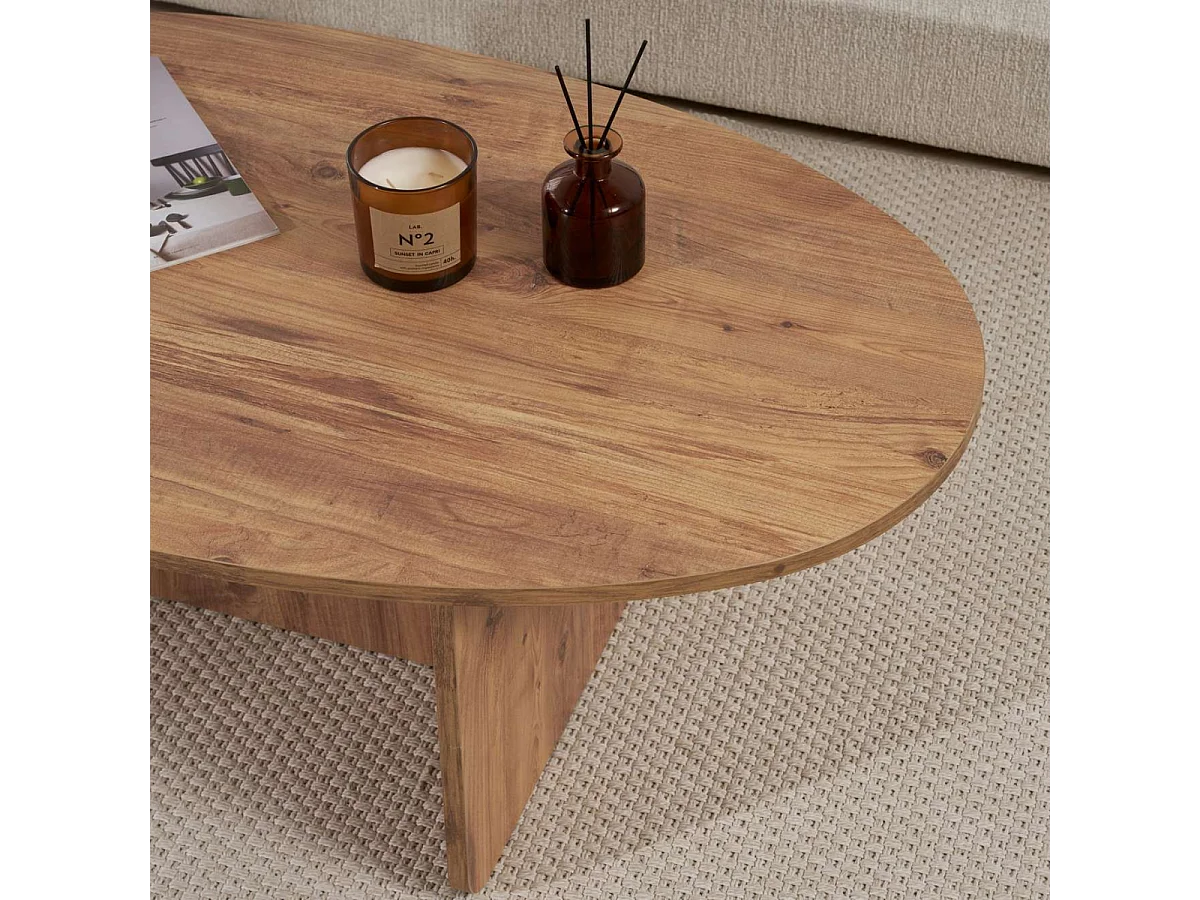 Table basse avec plateau ovale L125 cm - ANNA