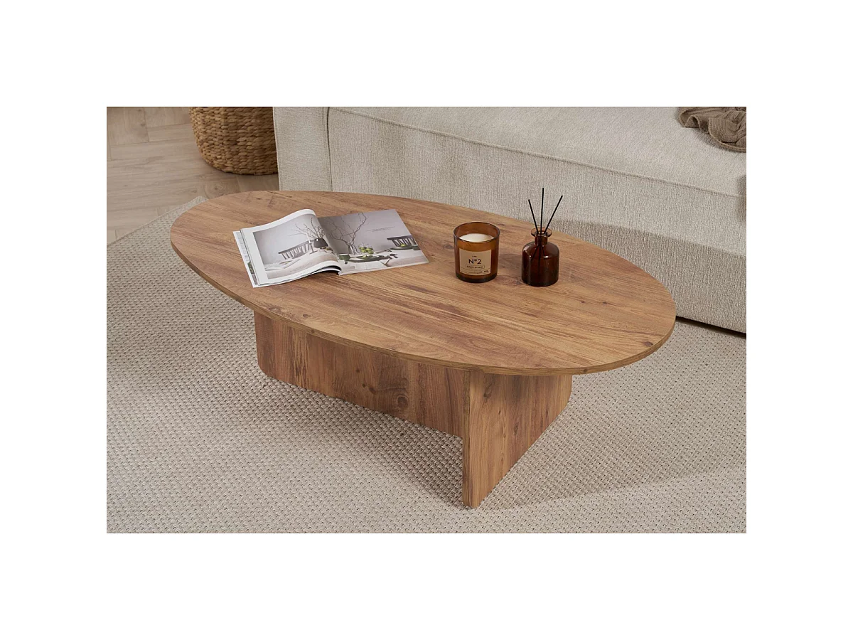 Table basse avec plateau ovale L120 cm - ANNA