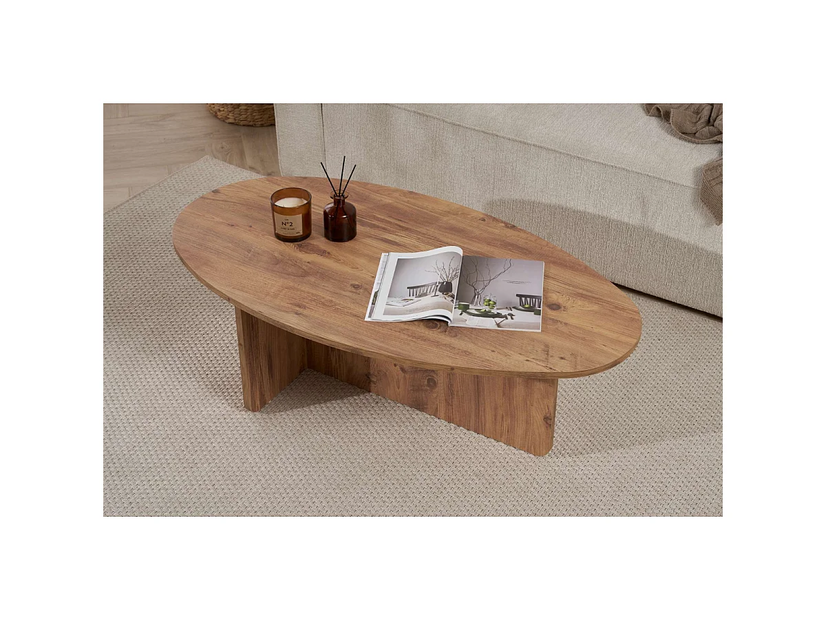 Table basse avec plateau ovale L120 cm - ANNA