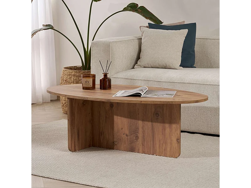 Table basse avec plateau ovale L125 cm - ANNA