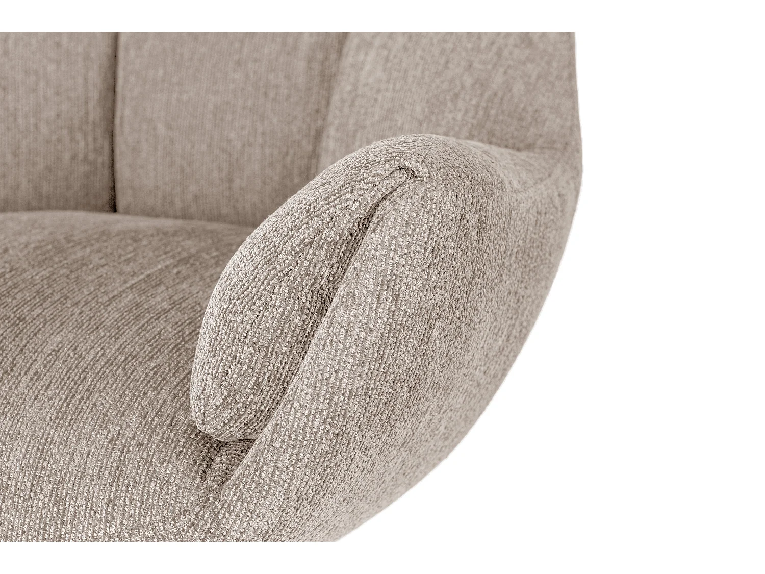 Fauteuil en tissu matelassé avec pieds en métal noir H89 cm - ODETTE