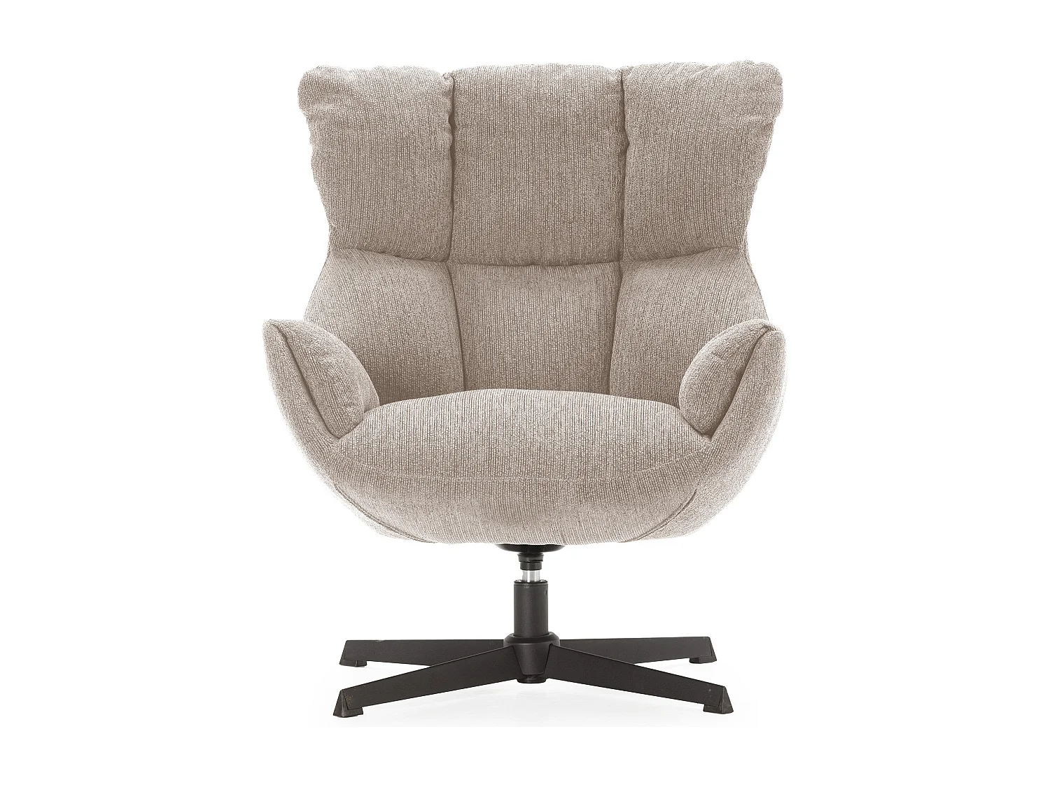 Fauteuil en tissu matelassé avec pieds en métal noir H89 cm - ODETTE