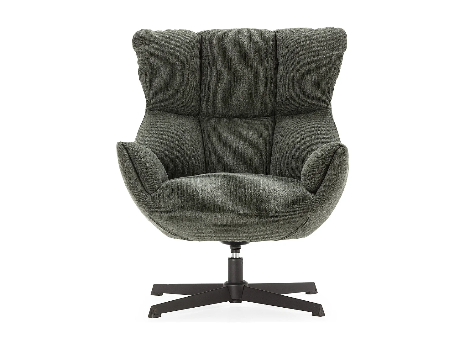 Fauteuil en tissu matelassé avec pieds en métal noir H89 cm - ODETTE