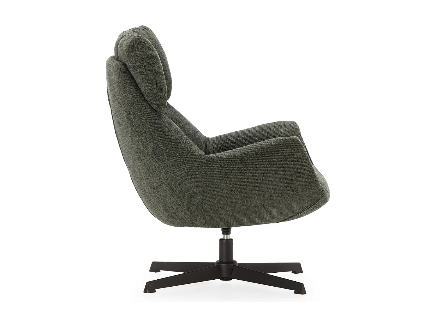 Fauteuil en tissu matelassé avec pieds en métal noir H89 cm - ODETTE