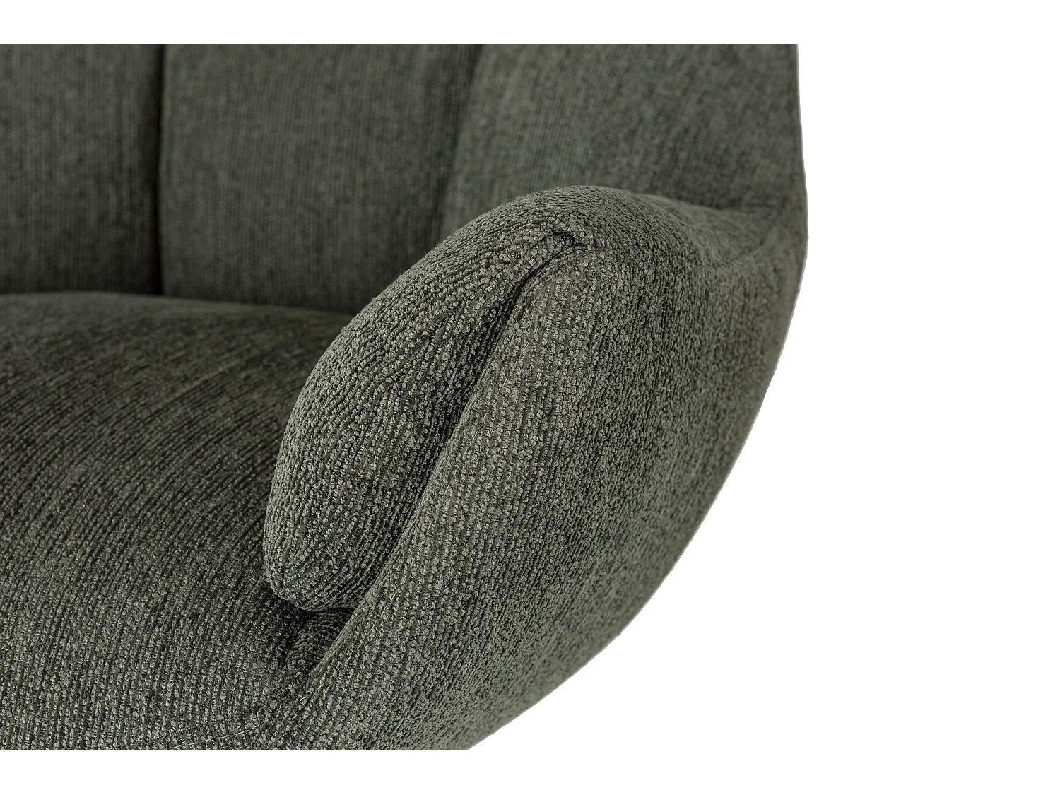 Fauteuil en tissu matelassé avec pieds en métal noir H89 cm - ODETTE