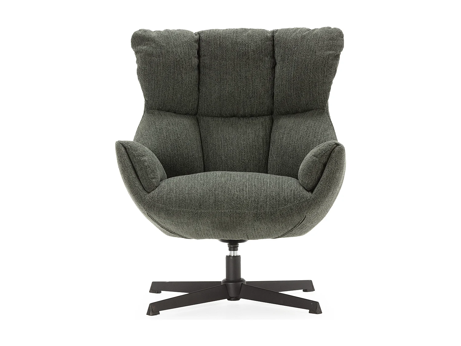 Fauteuil en tissu matelassé avec pieds en métal noir H89 cm - ODETTE