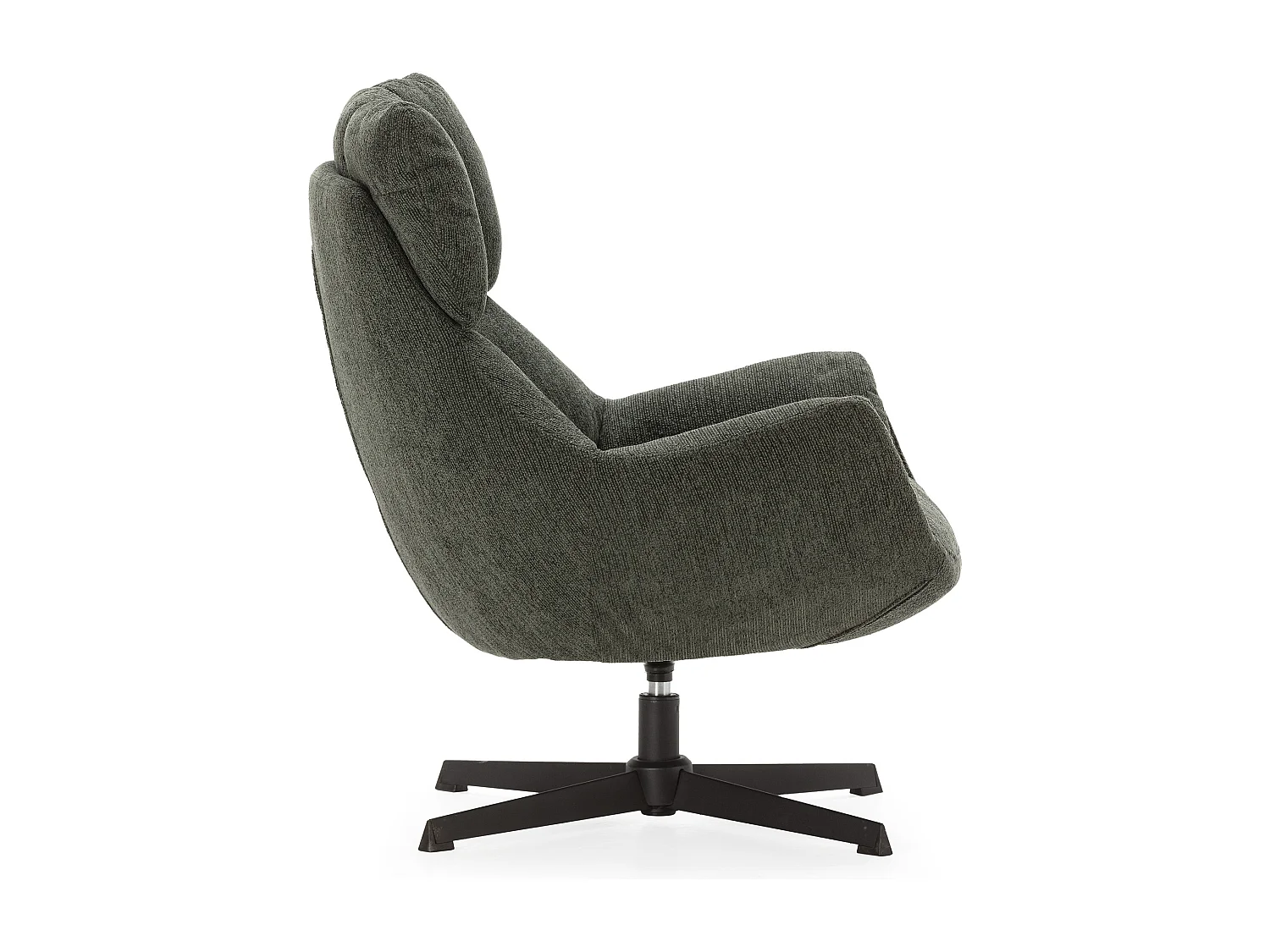Fauteuil en tissu matelassé avec pieds en métal noir H89 cm - ODETTE