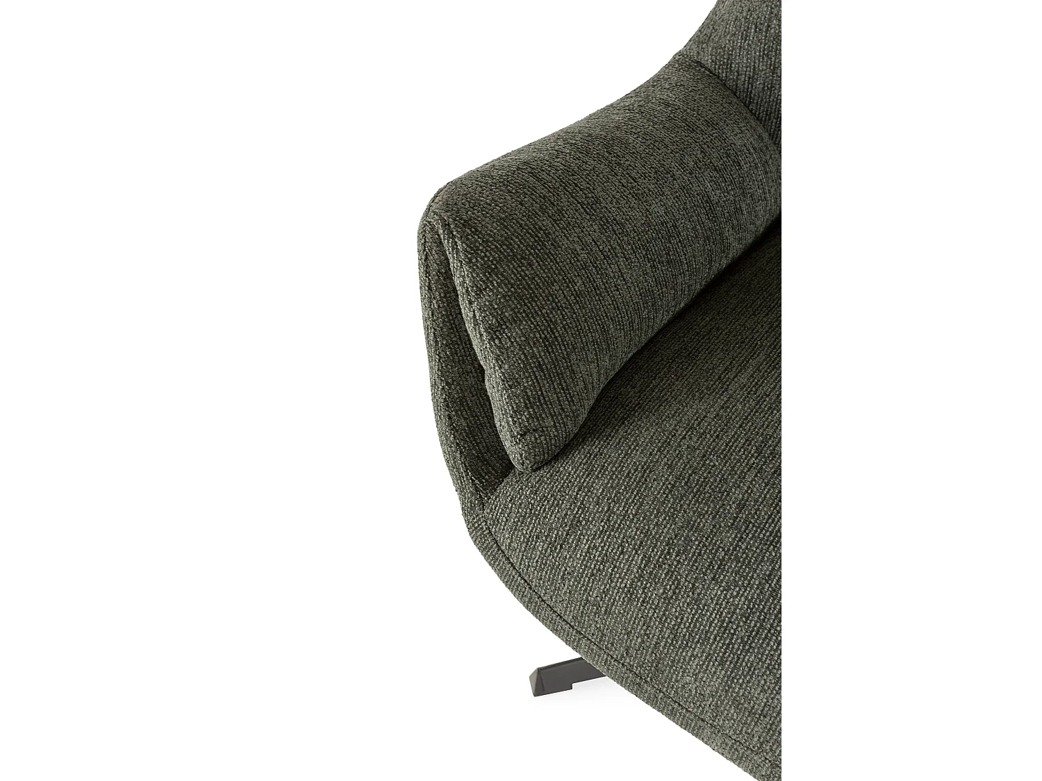 Fauteuil en tissu matelassé avec pieds en métal noir H89 cm - ODETTE