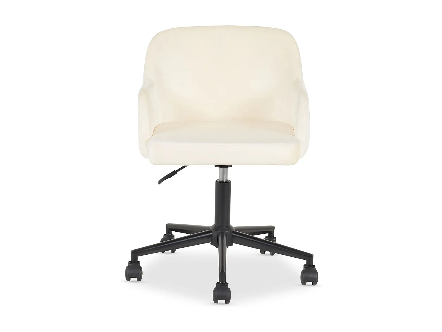 Chaise de bureau OLIVER Pivotante en Velours Blanc Crème Réglable en Hauteur, Assise Rembourrée Confortable