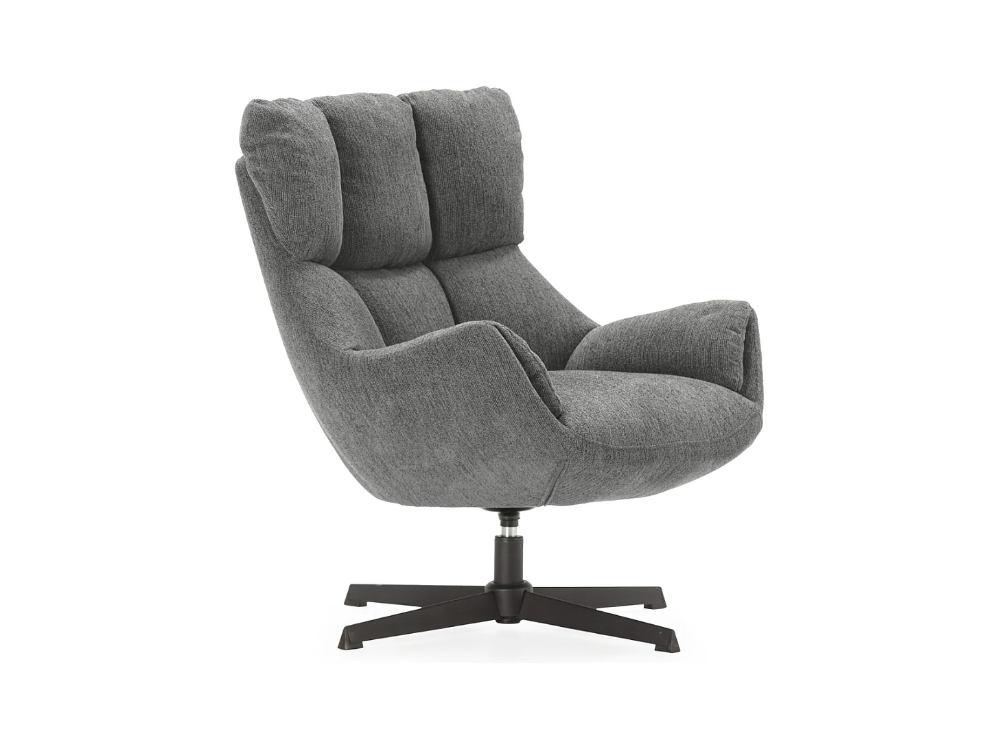 Fauteuil en tissu matelassé avec pieds en métal noir H89 cm - ODETTE