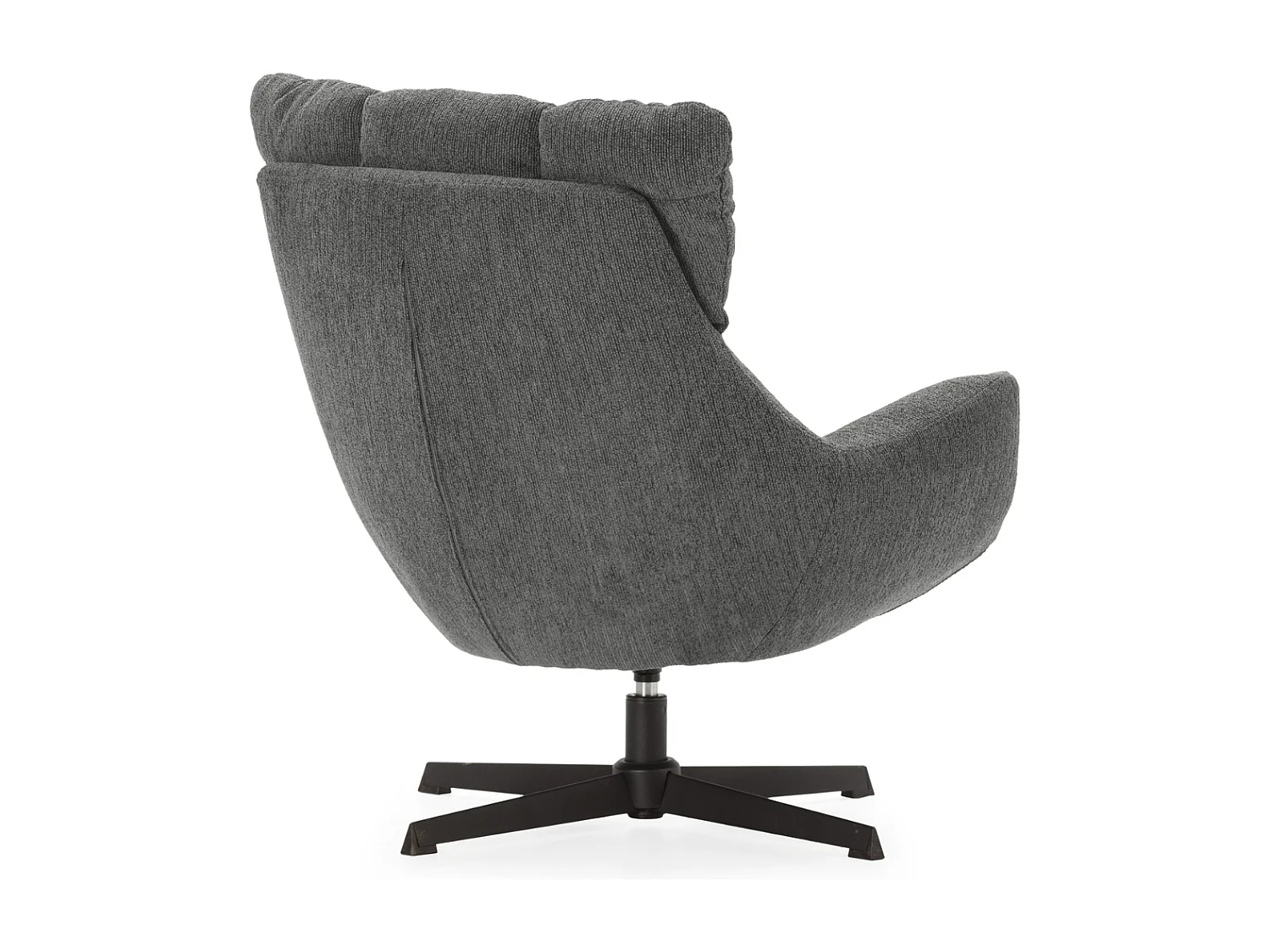 Fauteuil en tissu matelassé avec pieds en métal noir H89 cm - ODETTE