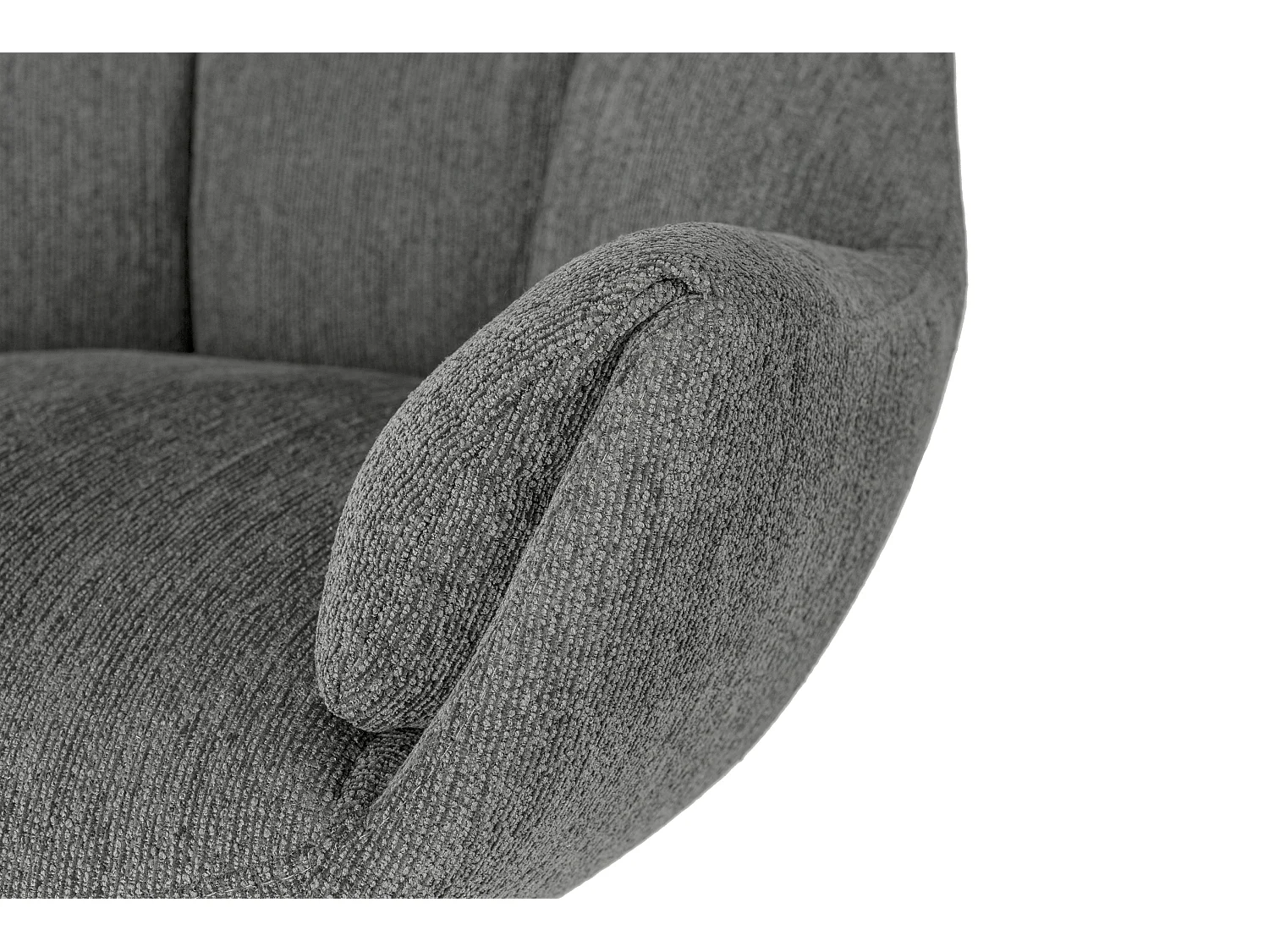 Fauteuil en tissu matelassé avec pieds en métal noir H89 cm - ODETTE