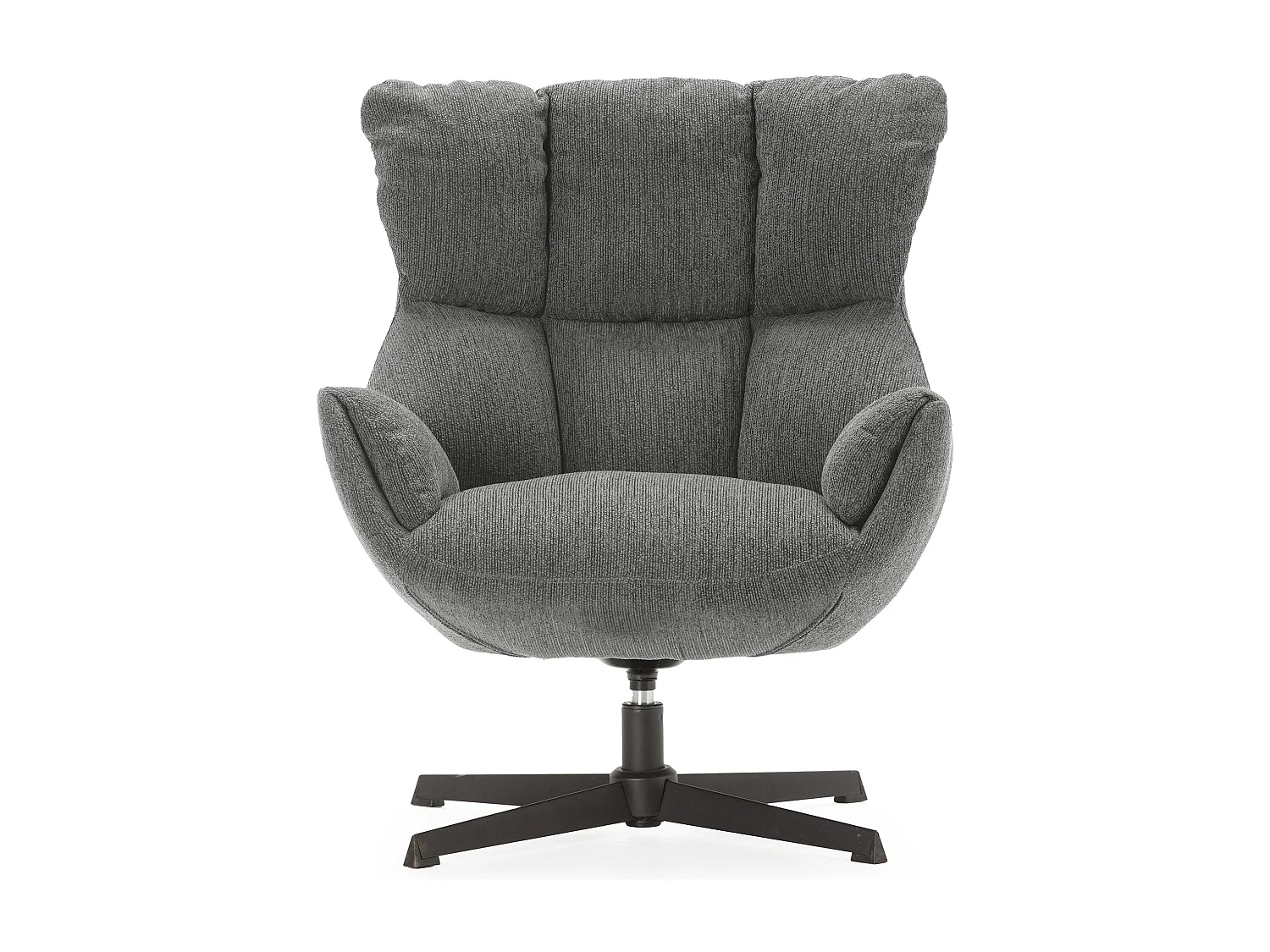 Fauteuil en tissu matelassé avec pieds en métal noir H89 cm - ODETTE
