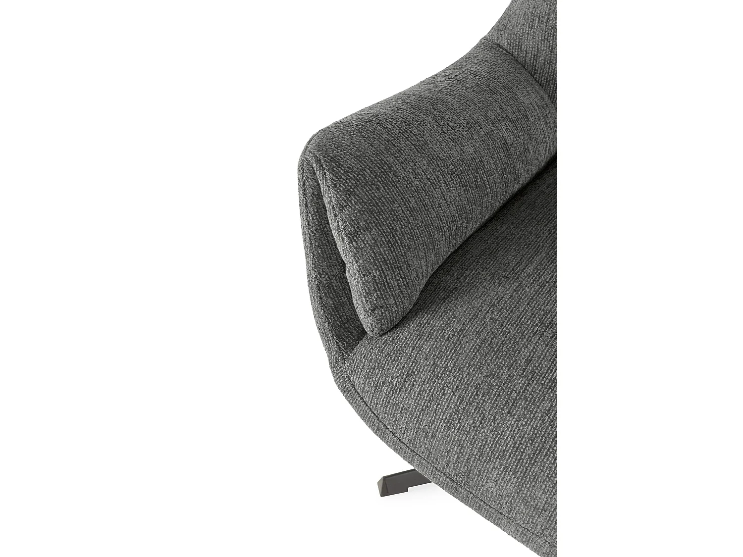 Fauteuil en tissu matelassé avec pieds en métal noir H89 cm - ODETTE