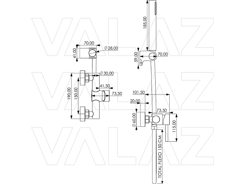 Grifo de ducha monomando QUELLÓN cromado