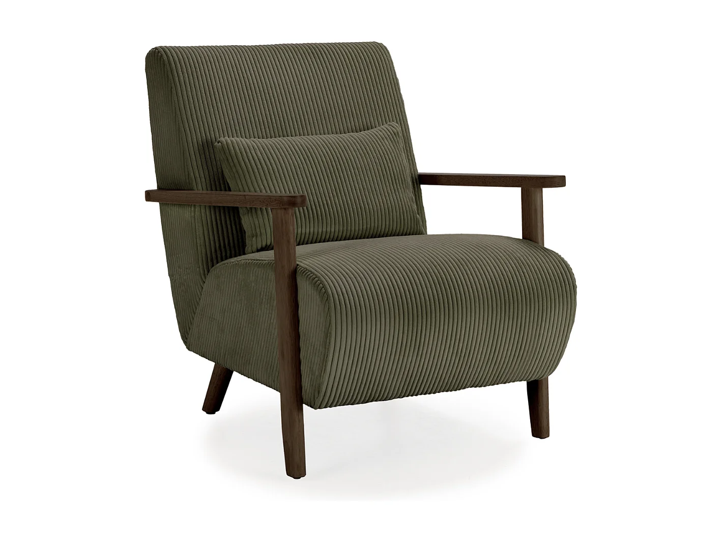 Fauteuil en tissu avec pieds en bois L70 cm - BONNIE