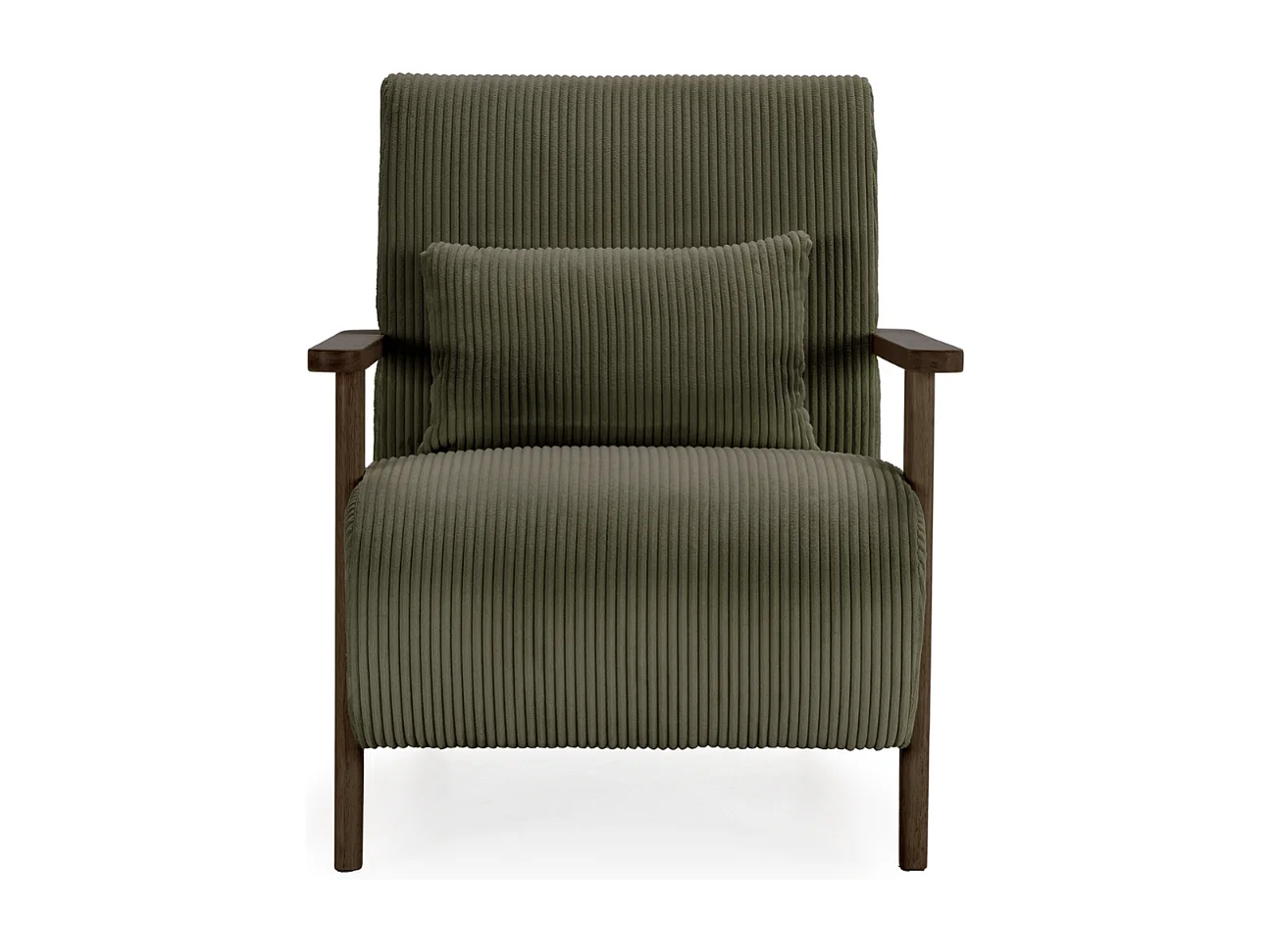 Fauteuil en tissu avec pieds en bois L70 cm - BONNIE