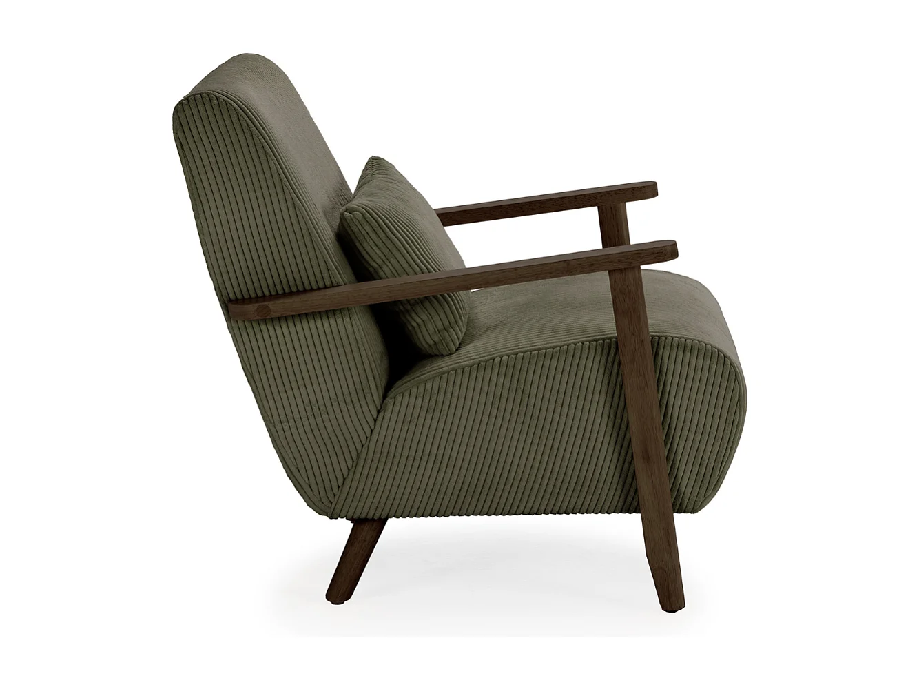 Fauteuil en tissu avec pieds en bois L70 cm - BONNIE