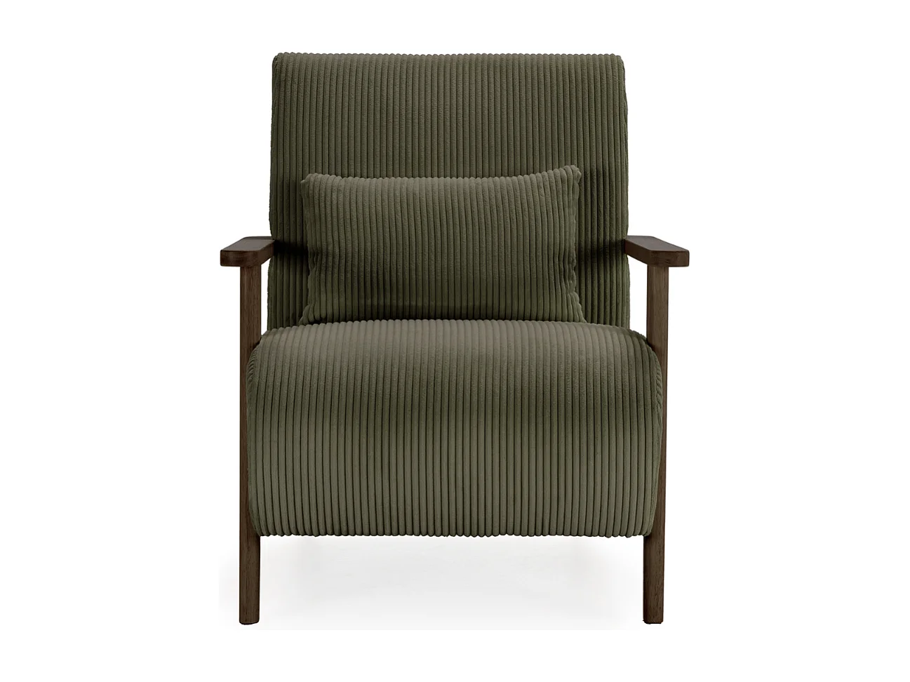 Fauteuil en tissu avec pieds en bois L70 cm - BONNIE