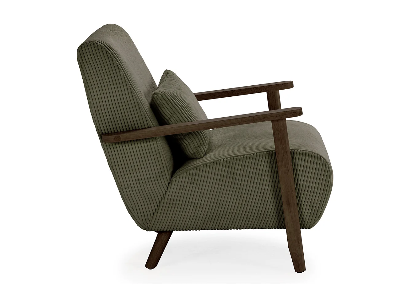Fauteuil en tissu avec pieds en bois L70 cm - BONNIE
