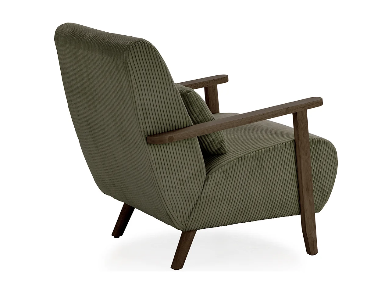 Fauteuil en tissu avec pieds en bois L70 cm - BONNIE