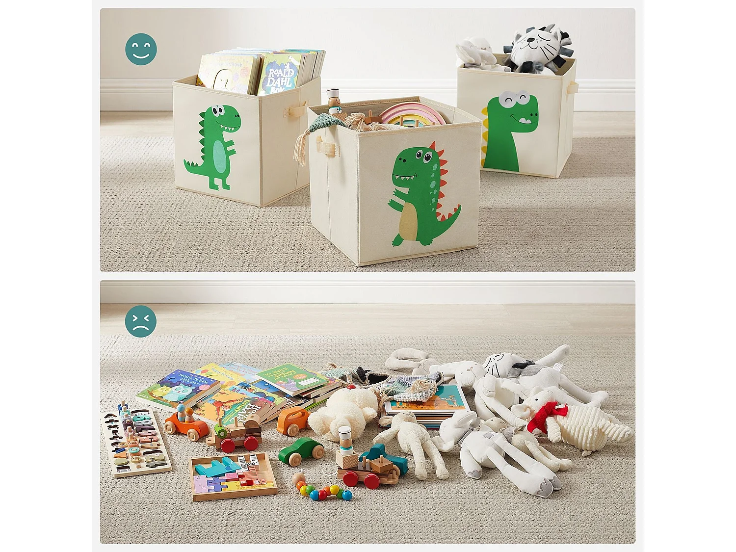 Lot de 3 boîtes de rangement pour enfants
