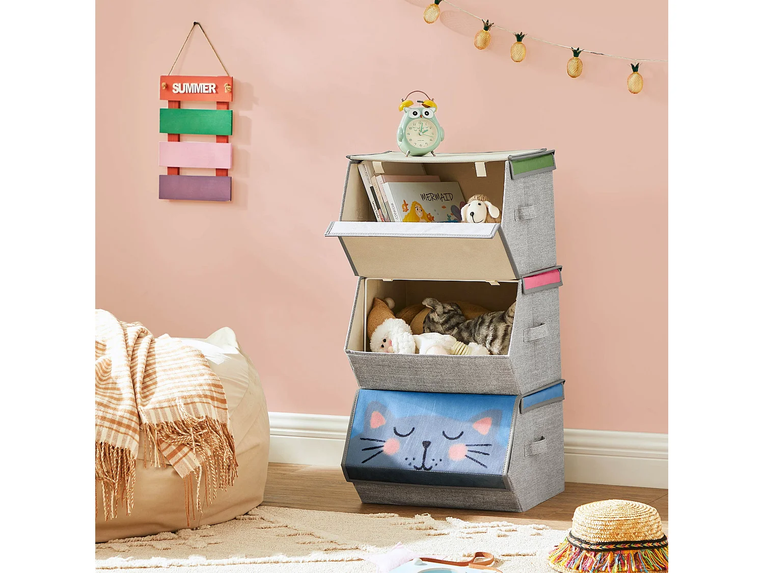 Lot de 3 boîtes de rangement pour enfants