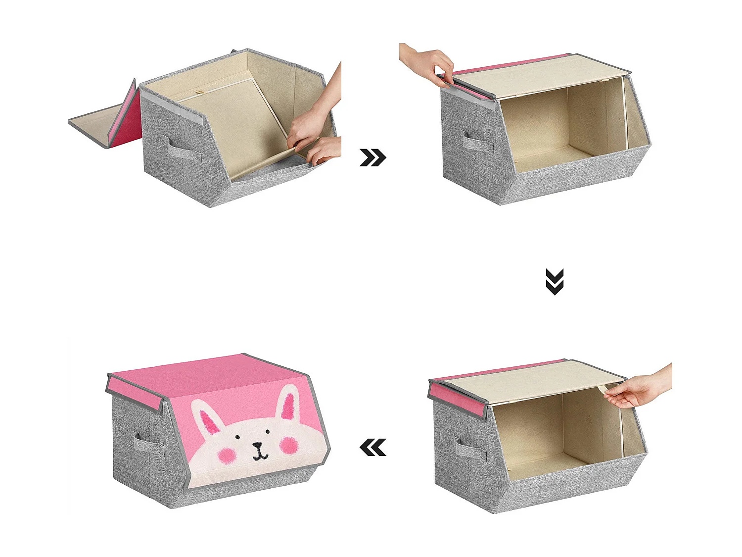 Lot de 3 boîtes de rangement pour enfants