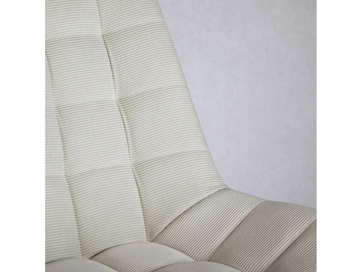 Chaise de bureau VASILO fauteuil en velours côtelé beige avec piétement en métal laqué noir