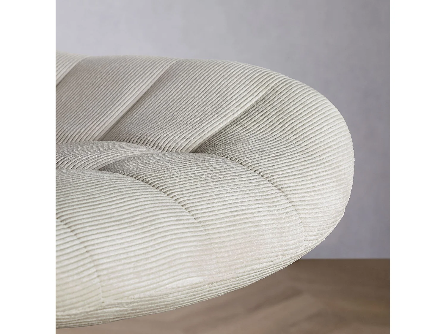 Chaise de bureau VASILO fauteuil en velours côtelé beige avec piétement en métal laqué noir