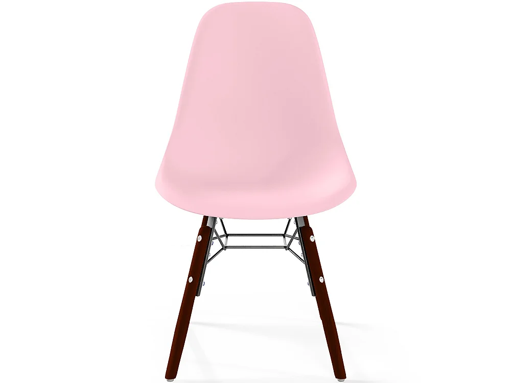 Chaise Enfant - Design Scandinave - Pieds en Bois Foncé - Skögur Rose
