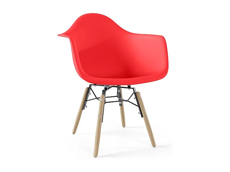 Silla infantil Diseño Escandinavo - Patas de Madera - Nordika Rojo