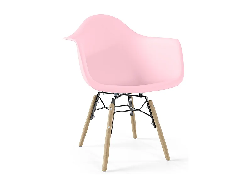 Chaise Enfant Design Scandinave - Pieds en Bois - Nordika Rose