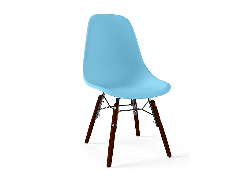 Silla Infantil - Diseño Escandinavo - Patas de Madera Oscura - Skögur