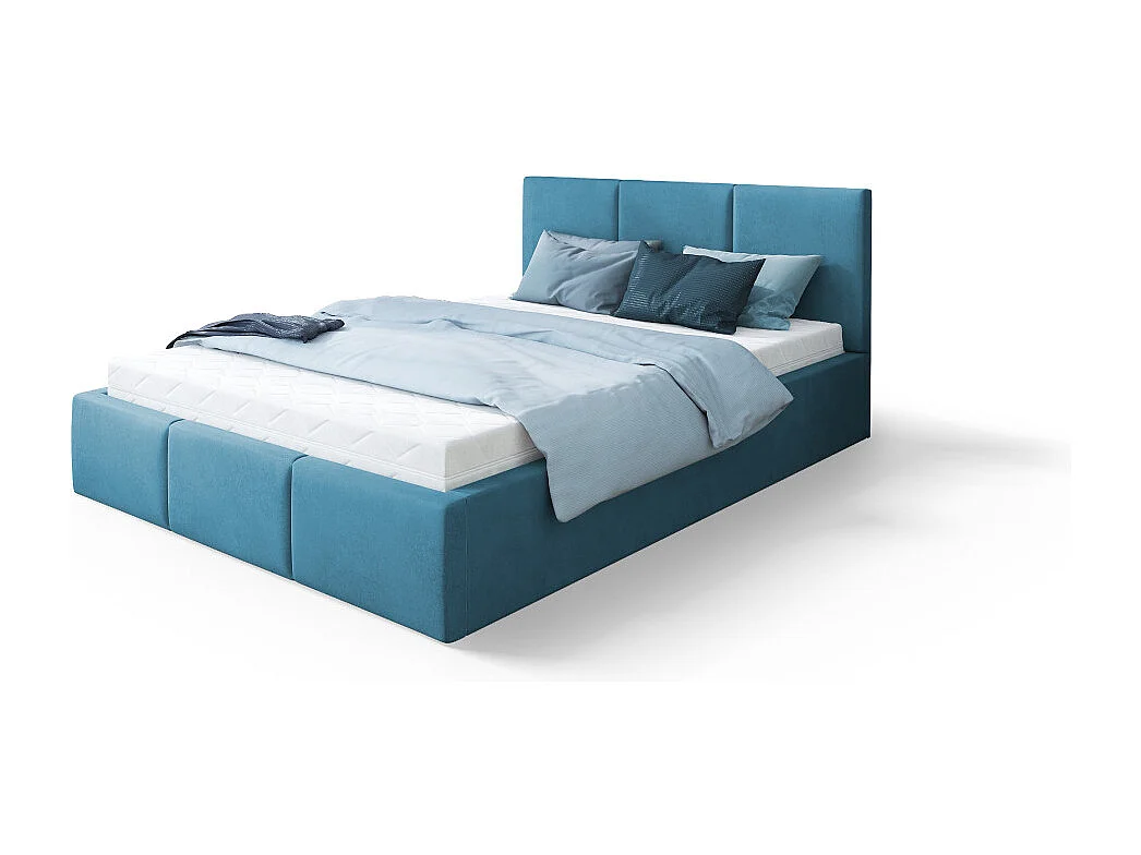 Lit Double Tesia 140x200 + Coffre - Sommier inclus Azur