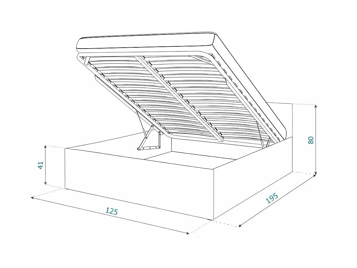 Lit coffre Panama 120x190 - Sommier inclus Chêne
