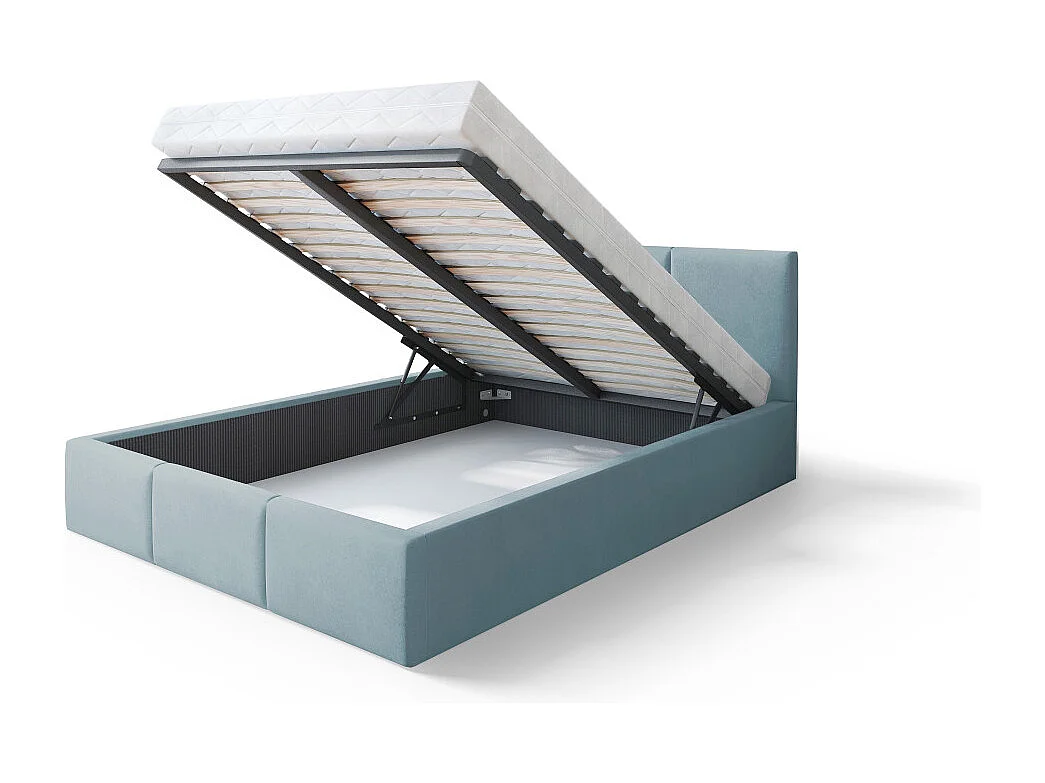 Lit Double Tesia 140x200 + Coffre - Sommier inclus Mint