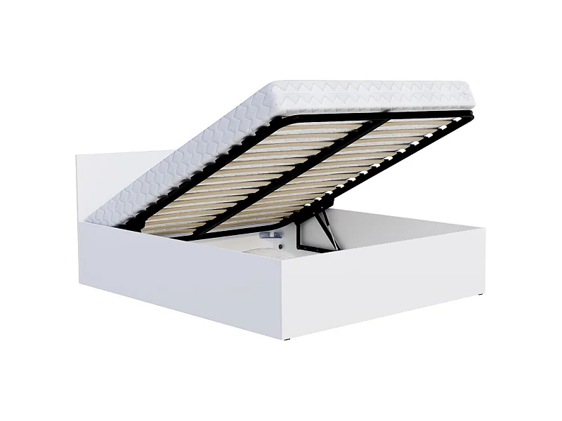Lit coffre Panama 120x190 - Sommier inclus Blanc