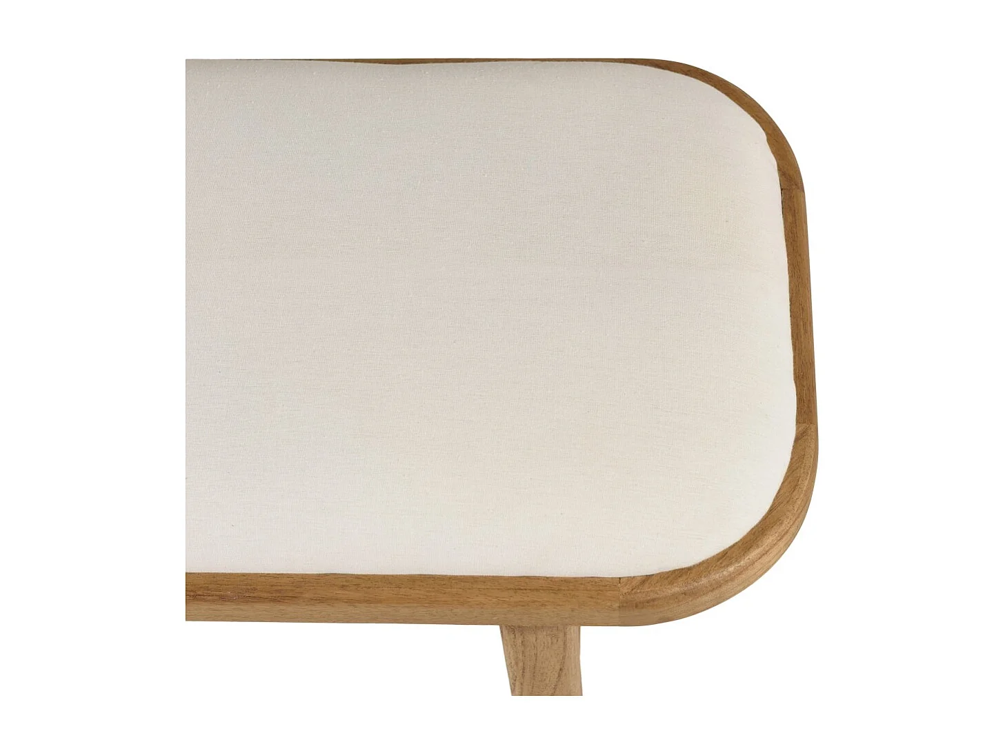 AMY - Banc 1 place avec coussin blanc en bois de mindi et rotin naturel AMY