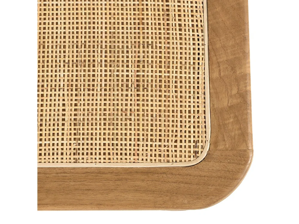 AMY - Banc 2 places en bois de mindi et rotin naturel AMY