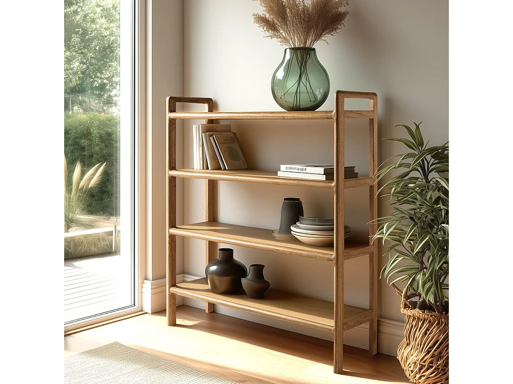 AMY - Etagère 4 niveaux en bois de mindi AMY